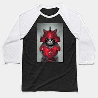 Samurai Cat Painting Baseball T-Shirt